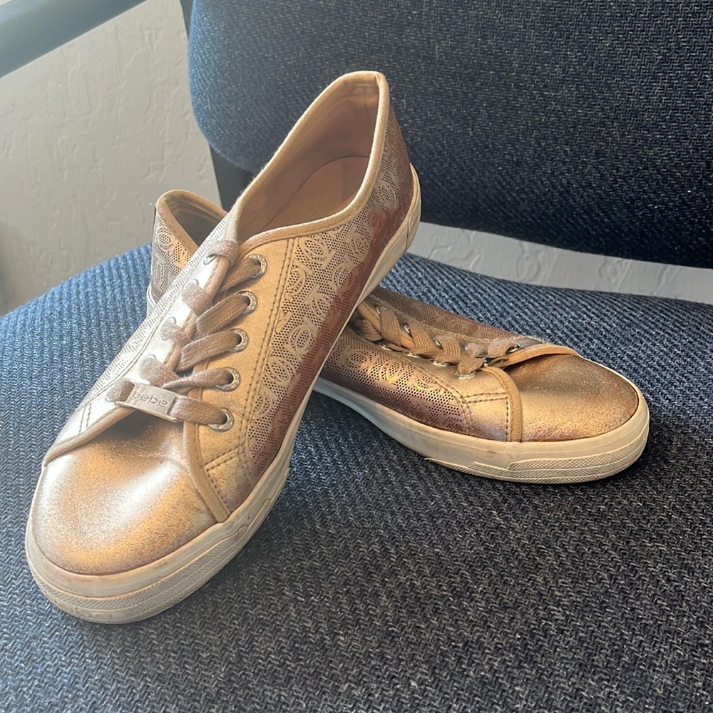 Gold Bebe sport sneakers size 10